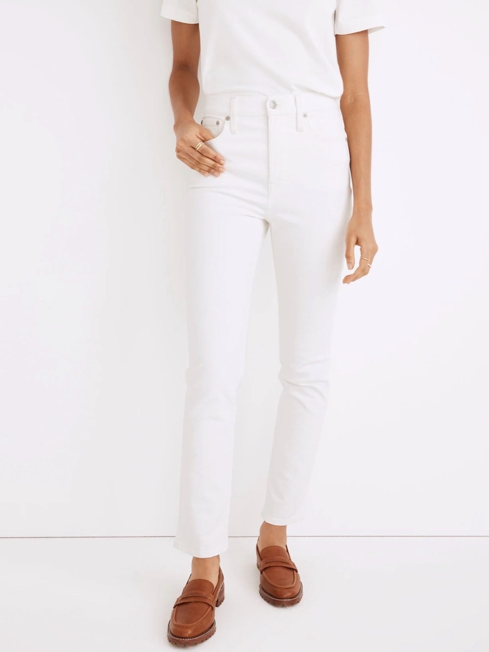 Madewell High-Rise White Slim Straight Perfect Vintage Jeans NWT Classic 90’s